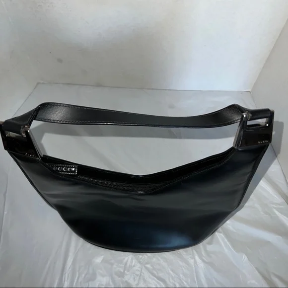 Vintage Gucci Black Patent Leather Bucket Bag Purse Shoulder handbag 90s Y2K
